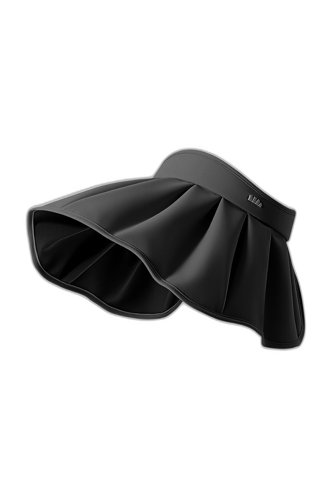 Beneunder Pleated Wide-Brim UPF50+ Sun Hat — Black