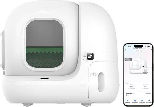 PETKIT PuraMax 2 automatic litter box, front view with companion app