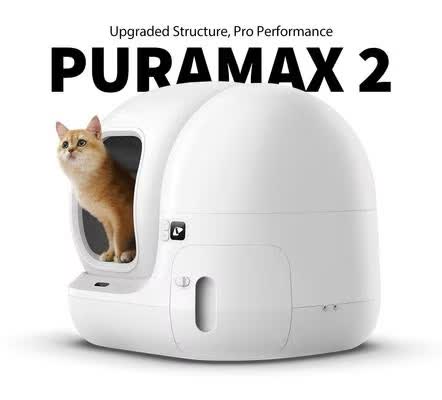 PETKIT PuraMax 2 with cat exiting the enclosure